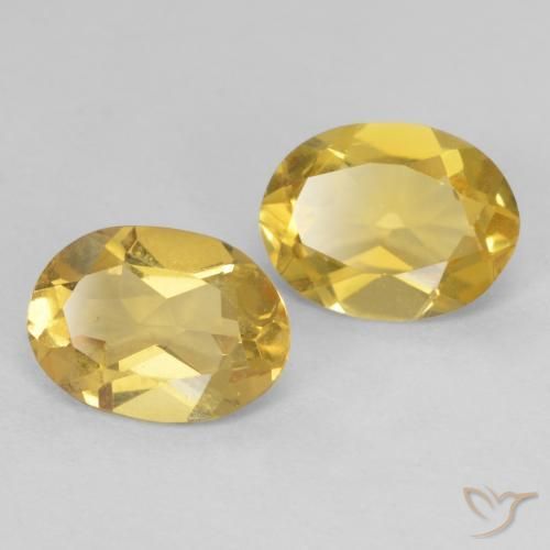 Pedras preciosas de Berilo Amarelo escuro natural de 2.15 ct, oval, VVS-VS