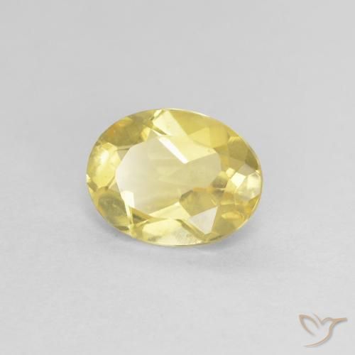 Berilo Amarelo Dijon muito claro Natural 1.07ct, oval, VS