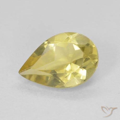 1.19ct Natural Luz Dourada Berilo, Formato de pêra, VVS-VS