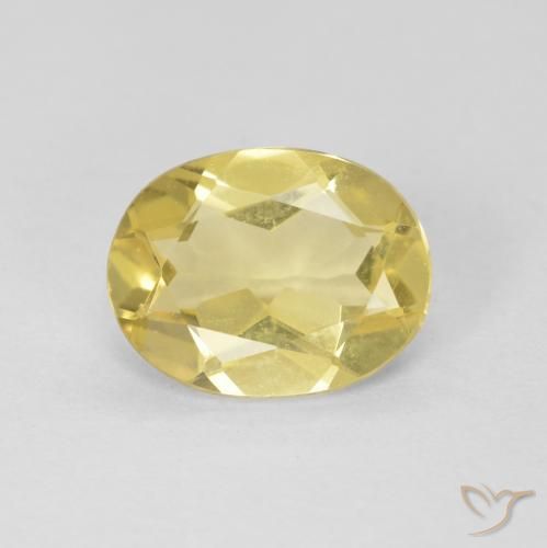 1.58ct Natural Luz amarela Berilo, oval, VVS