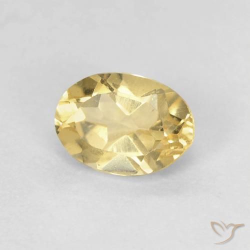 Berilo amarelo médio Natural 0.93ct, oval, VVS-VS