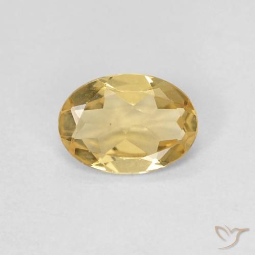 0.59ct Natural amarelo quente Berilo, oval, VVS-VS
