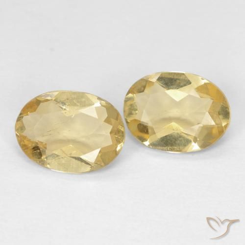 Pedras preciosas de Berilo amarelo médio natural de 1.74 ct, oval, VS
