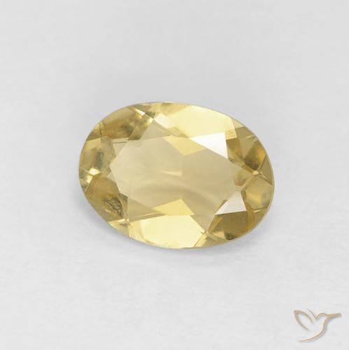 Berilo Amarelo Dijon muito claro Natural 0.97ct, oval, VVS