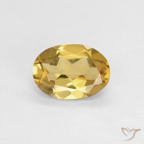 0.72ct Natural amarelo médio Berilo, oval, VVS