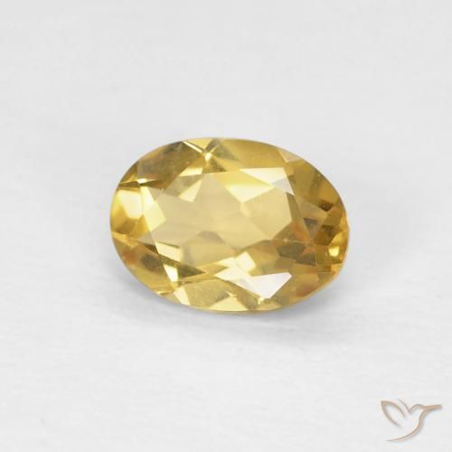 Berilo amarelo médio Natural 0.72ct, oval, VVS