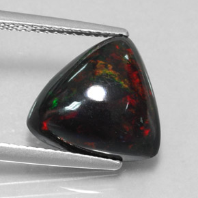 Opala negra multicolorido natural 4,00ct, trillion, opaco