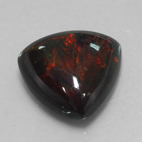 Opala negra multicolorido natural 4,03ct, trillion, opaco