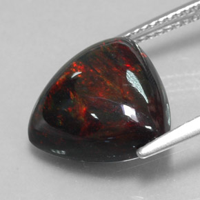 Opala negra multicolorido natural 4,03ct, trillion, opaco