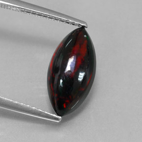 Opala negra multicolorido natural 1,93ct, marquise, opaco
