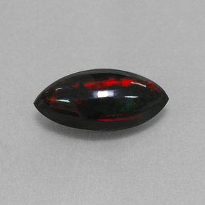 Opala negra multicolorido natural 1,93ct, marquise, opaco