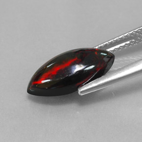 Opala negra multicolorido natural 1,93ct, marquise, opaco