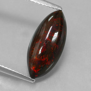 Opala negra multicolorido natural 2,28ct, marquise, opaco
