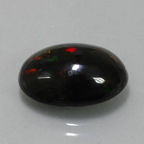 Opala negra multicolorido natural 4,34ct, corte oval, opaco