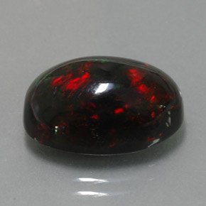 Opala negra multicolorido natural 5,81ct, corte oval, opaco