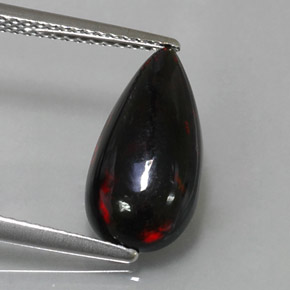 Opala negra multicolorido natural 2,19ct, formato de pêra, opaco