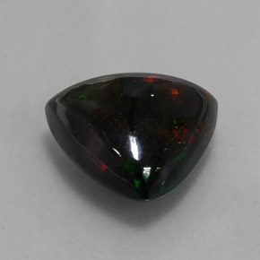 Opala negra multicolorido natural 3,55ct, trillion, opaco