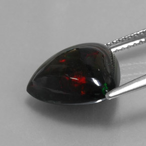 Opala negra multicolorido natural 3,55ct, trillion, opaco