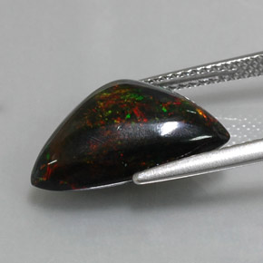 Opala negra multicolorido natural 3,94ct, trillion, opaco