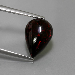 Opala negra multicolorido natural 2,18ct, formato de pêra, opaco
