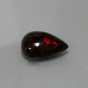 Opala negra multicolorido natural 2,18ct, formato de pêra, opaco