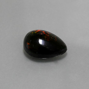 Opala negra multicolorido natural 2,10ct, formato de pêra, opaco