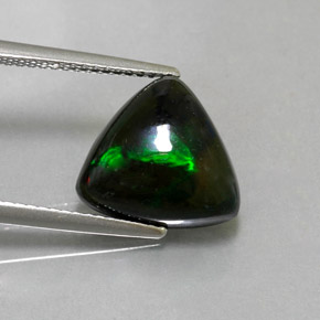 Opala negra multicolorido natural 3,11ct, trillion, opaco
