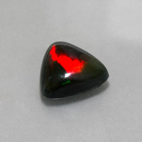 Opala negra multicolorido natural 3,11ct, trillion, opaco