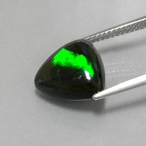 Opala negra multicolorido natural 3,11ct, trillion, opaco