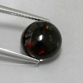 Opala negra multicolorido natural 2,80ct, corte redondo, opaco