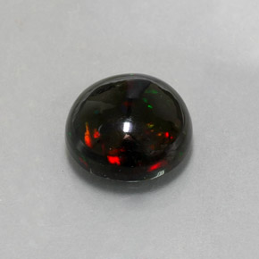 Opala negra multicolorido natural 2,80ct, corte redondo, opaco