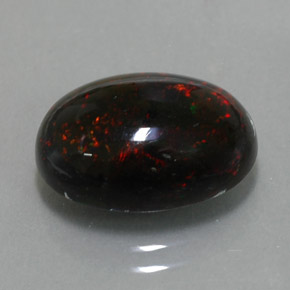 Opala negra multicolorido natural 3,63ct, corte oval, opaco