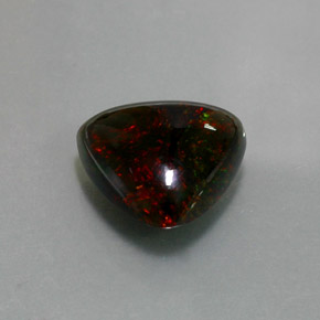 Opala negra multicolorido natural 3,57ct, trillion, opaco