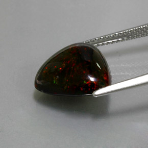Opala negra multicolorido natural 3,57ct, trillion, opaco