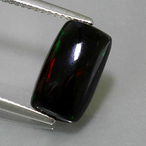 Opala negra multicolorido natural 2,31ct, baguete, opaco
