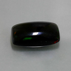 Opala negra multicolorido natural 2,31ct, baguete, opaco
