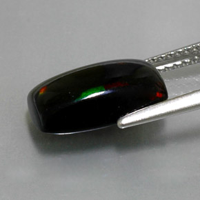 Opala negra multicolorido natural 2,31ct, baguete, opaco