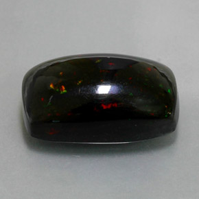 Opala negra multicolorido natural 4,89ct, almofada cortada, opaco