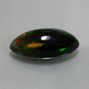 Opala negra multicolorido natural 2,74ct, marquise, opaco