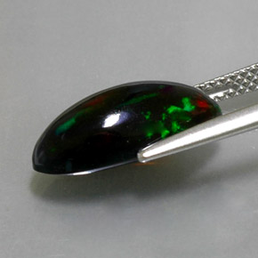 Opala negra multicolorido natural 2,74ct, marquise, opaco