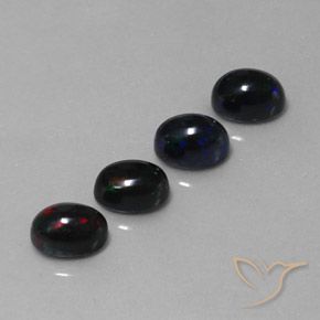 Pedras preciosas de Opala negra Multicolorido natural de 2.79 ct, oval, Opaco