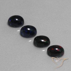 Pedras preciosas de Opala negra Multicolorido natural de 2.79 ct, oval, Opaco