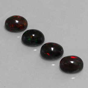 Pedras preciosas de opala negra multicolorido natural de  ct, corte oval, opaco
