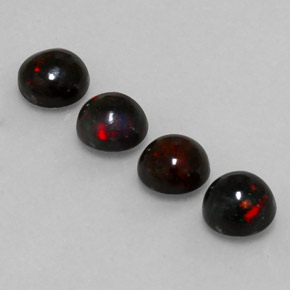 Pedras preciosas de opala negra multicolorido natural de  ct, corte redondo, opaco