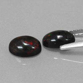 Pedras preciosas de opala negra multicolorido natural de  ct, corte oval, opaco