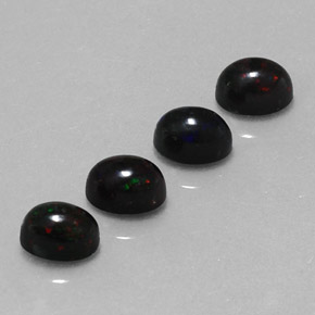 Pedras preciosas de opala negra multicolorido natural de  ct, corte oval, opaco