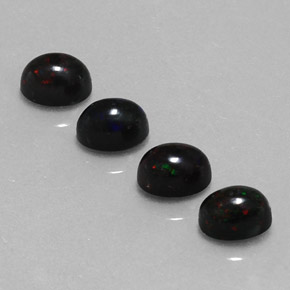 Pedras preciosas de opala negra multicolorido natural de  ct, corte oval, opaco