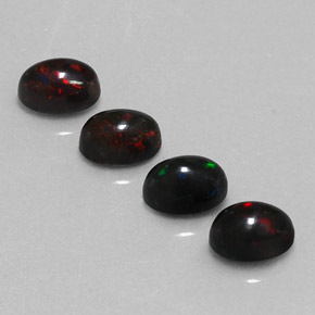 Pedras preciosas de opala negra multicolorido natural de  ct, corte oval, opaco
