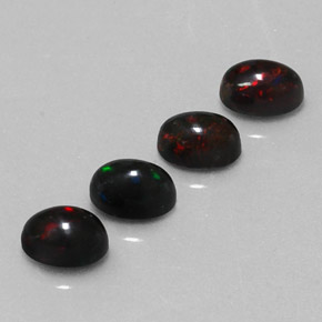 Pedras preciosas de opala negra multicolorido natural de  ct, corte oval, opaco