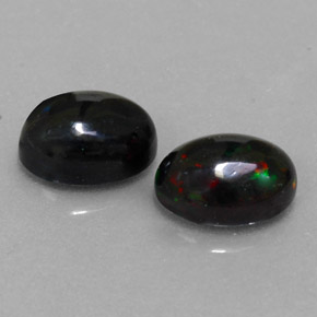 Pedras preciosas de opala negra multicolorido natural de  ct, corte oval, opaco